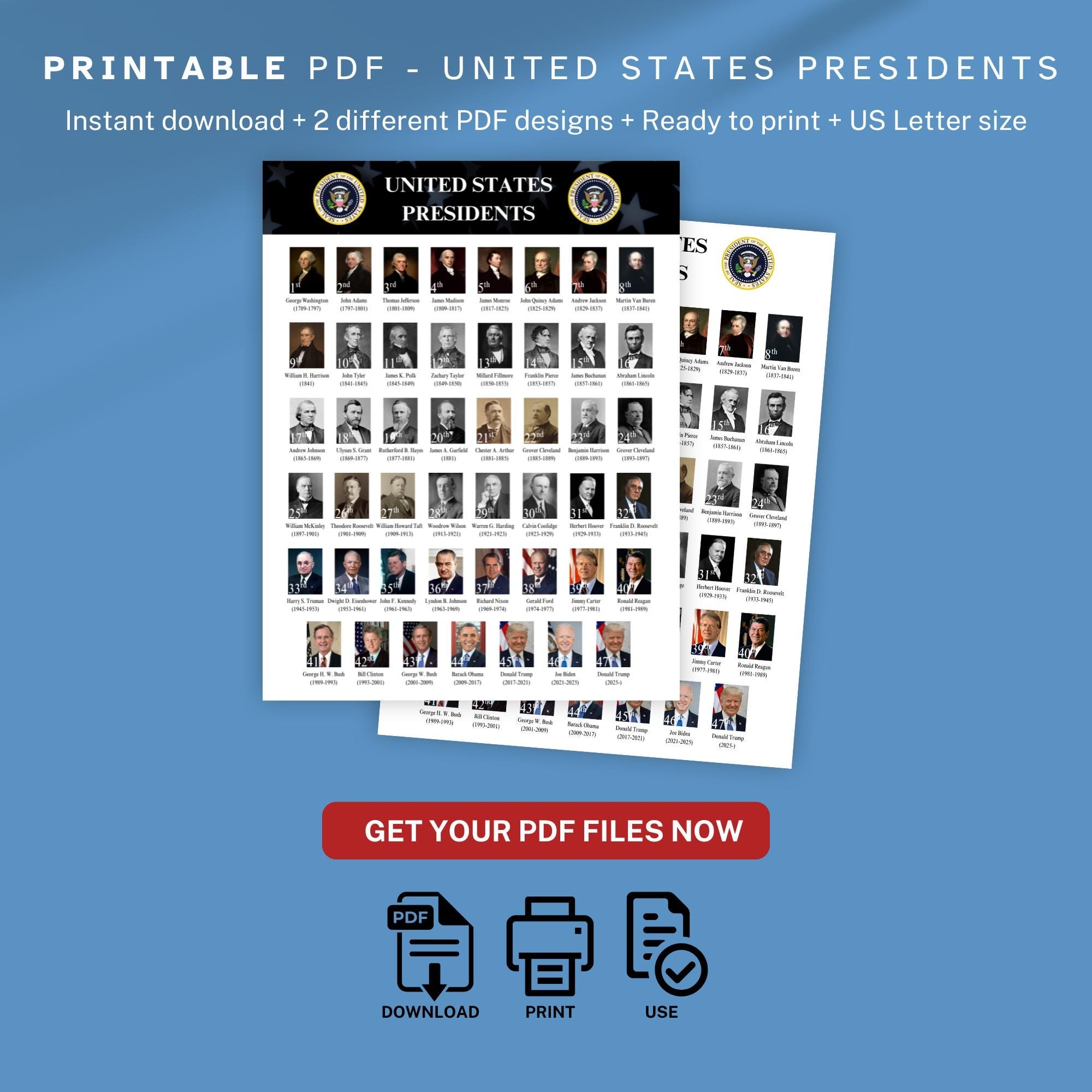printable list of presidents in order printable list of presidents in order