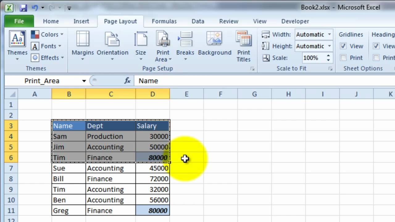 VideoExcel How To Manually Set The Print Area In Excel 2010 YouTube VideoExcel How To Manually Set The Print Area In Excel 2010 YouTube