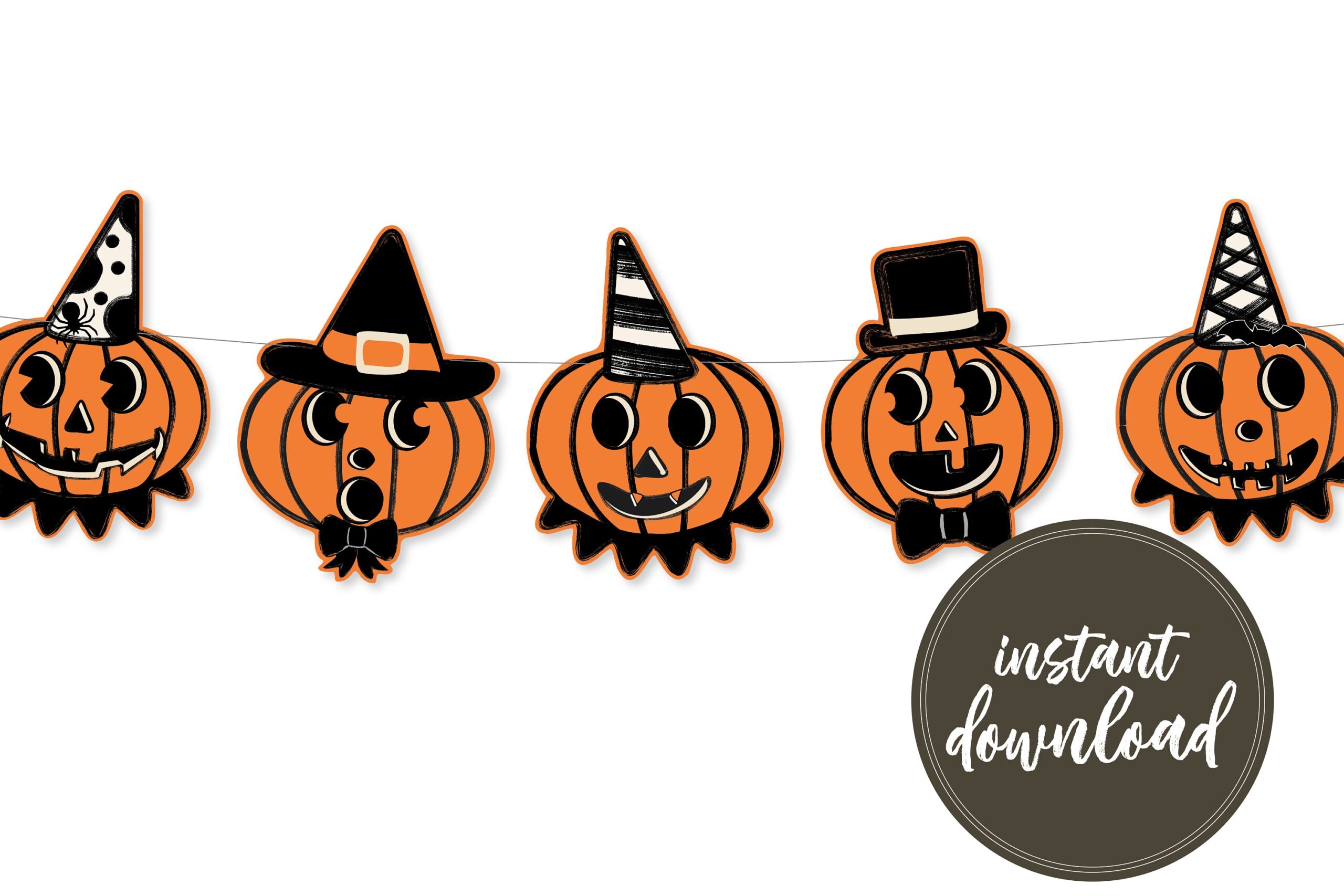 Vintage Halloween Garland DIY Printable Jack o lantern Printable Banner digital Download Etsy Vintage Halloween Garland DIY Printable Jack o lantern Printable Banner digital Download Etsy