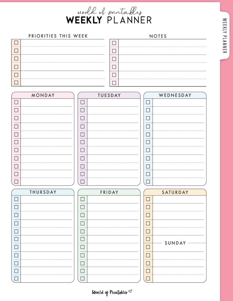 Weekly Planner Templates World Of Printables Weekly Planner Templates World Of Printables