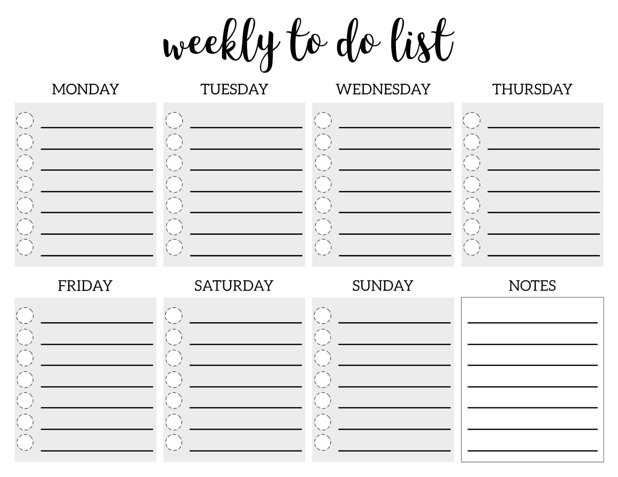 Weekly To Do List Printable Checklist Template Paper Trail Design Weekly To Do List Printable Checklist Template Paper Trail Design